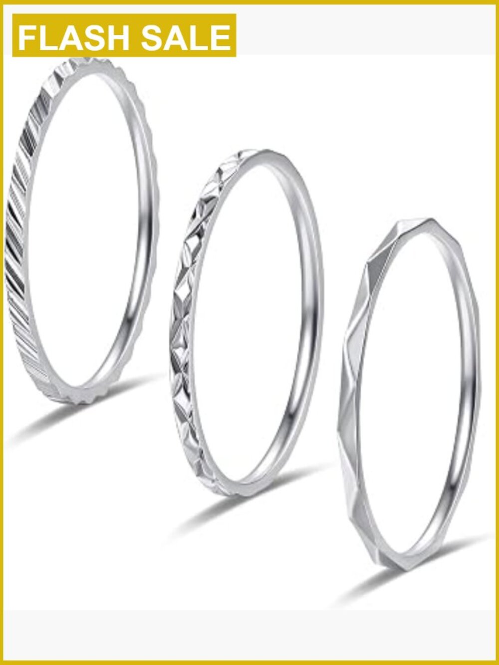 3pc Stainless Steel Stacking Rings Knuckle Midi Ring Set Comfort Fit